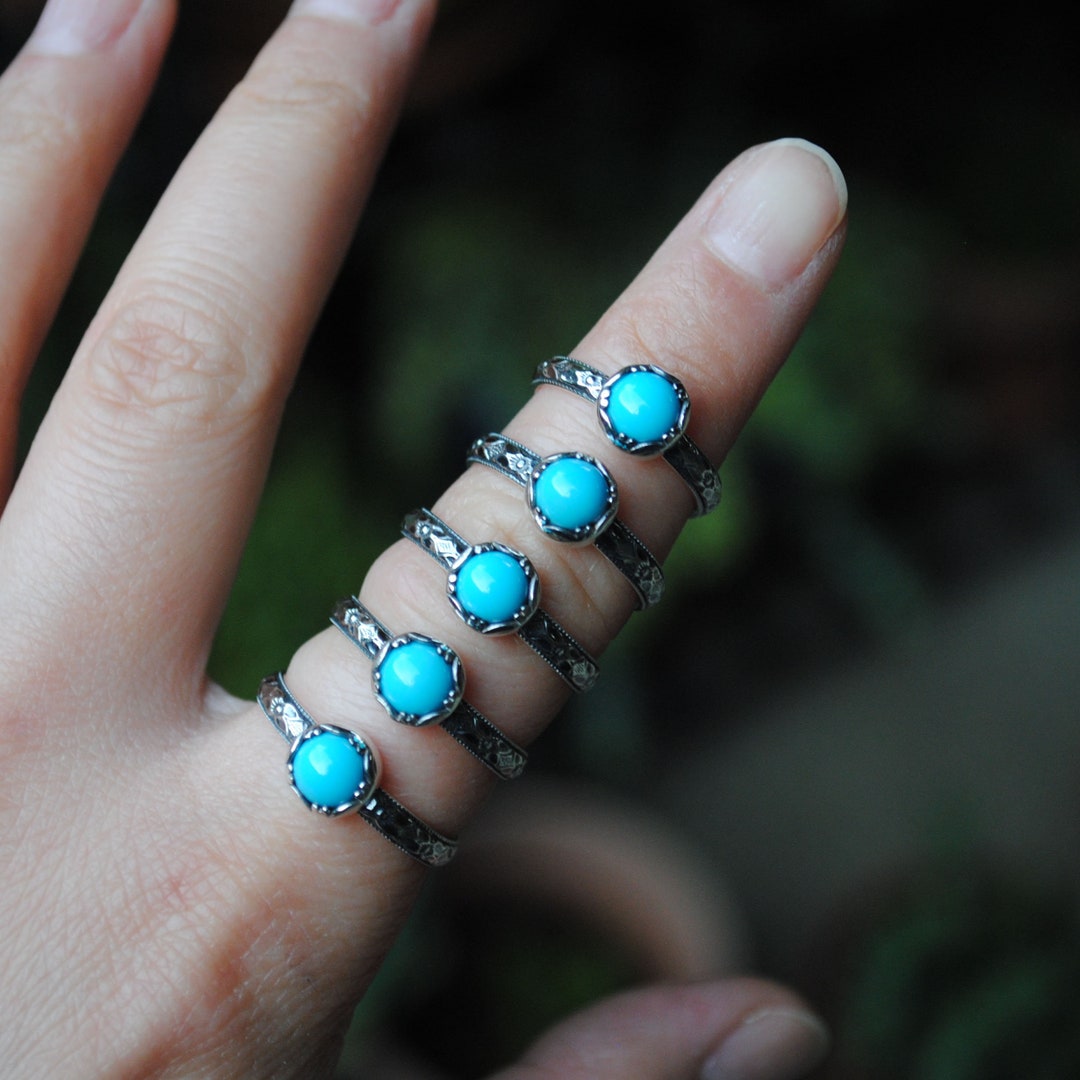 Sterling Silver Sleeping Beauty Turquoise Ring, Sleeping Beauty Jewelry ...