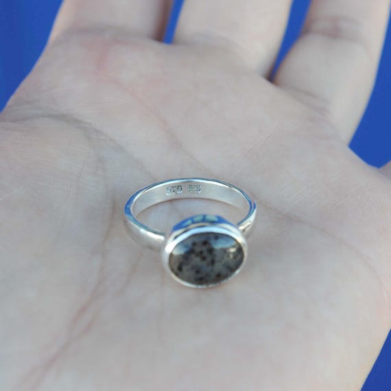 新品モンタナアゲート　シルバーリング モンタナアゲートリング、スターリングシルバーアゲートリング