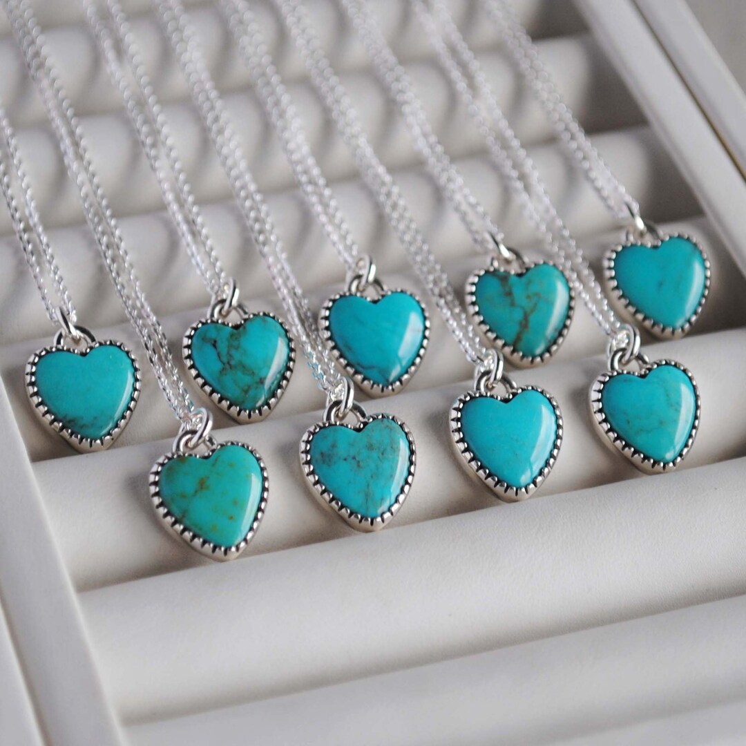 petit turquoise付き silver chain necklace AAA Turquoise Necklace, Blue Turquoise Neckalces, 925
