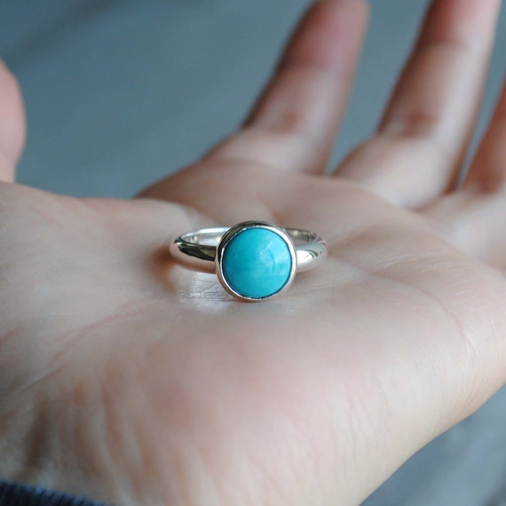 Size 9 5 Kingman Turquoise Ring Sterling Silver Turquoise Jewelry