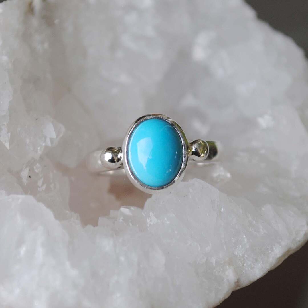 Sleeping Beauty Turquoise Ring SIZE 7.5, Sterling Silver Sleeping ...