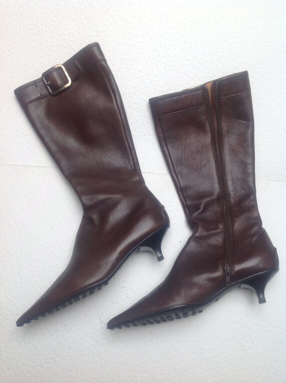 mid height leather boots