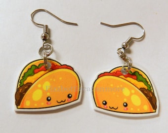 Tex Mex Multiple Sized Side Taco Stud Earrings With or Without Sour Cream Taco Tuesday Food Flair Foodie Earrings