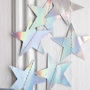 Iridescent Metallic Star Garland Star Shower Birthday Party Banner Celestial Wedding Decor Nursery Decor Constellation, 13 ft image 6