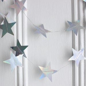 Iridescent Metallic Star Garland Star Shower Birthday Party Banner Celestial Wedding Decor Nursery Decor Constellation, 13 ft image 7