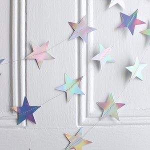 Iridescent Metallic Star Garland Star Shower Birthday Party Banner Celestial Wedding Decor Nursery Decor Constellation, 13 ft image 5