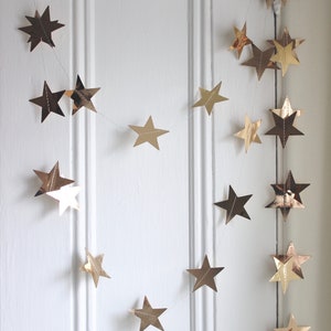 Champagne Gold Metallic Star Garland Christmas Tree Garland Gold Star Banner Celestial Garland Star Nursery Wedding Decor, 13 feet image 9