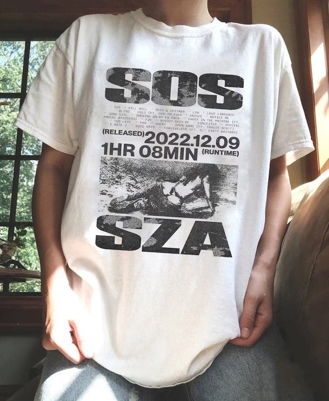 Discover Vintage SZA SOS T-Shirt, SOS Album Cover T-Shirt