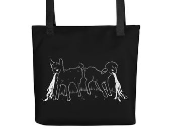 Two Sick Lambs Getting Sick - tote bag