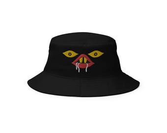 CREEPUS - 刺繍入りブラックバケットハット