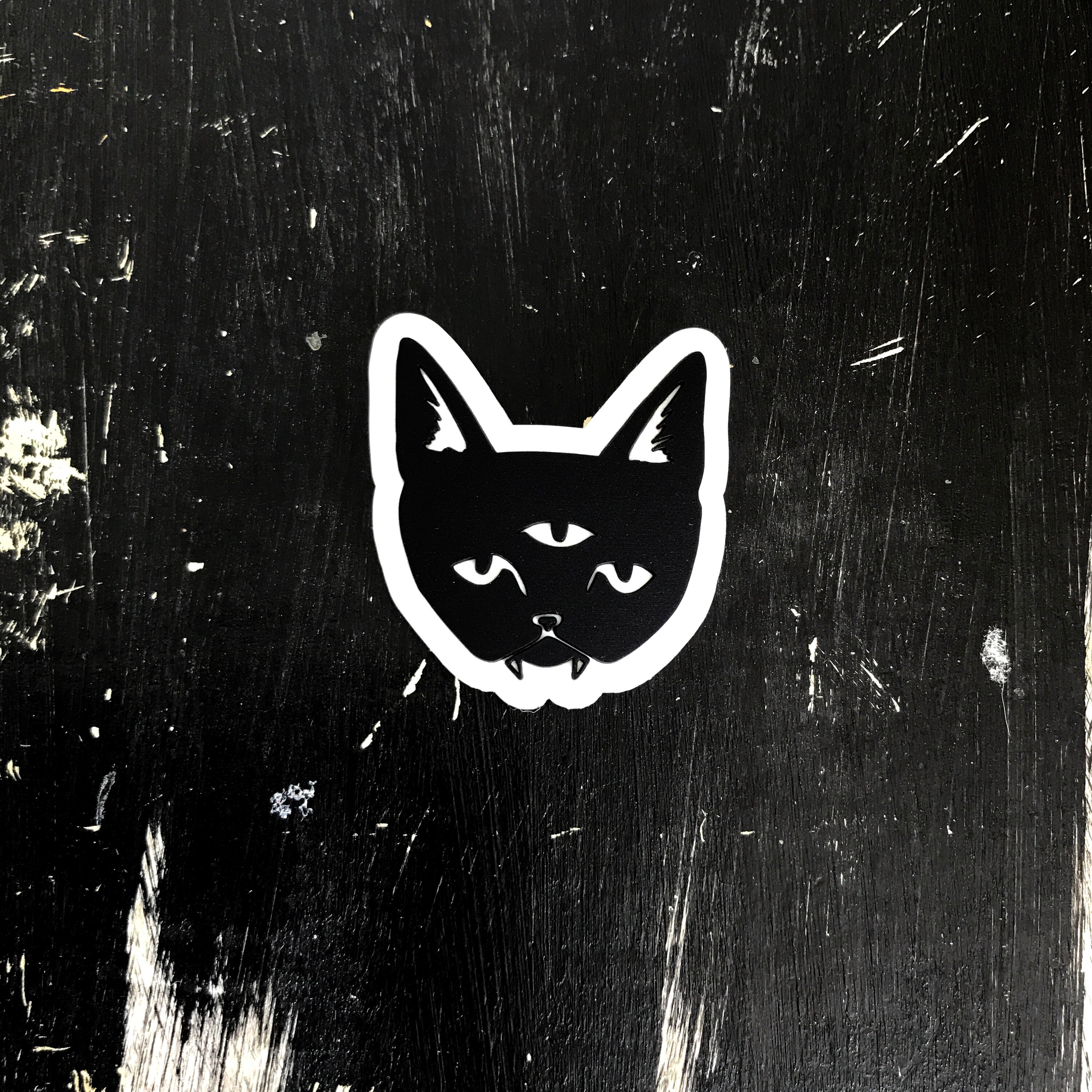 THREE EYED CAT - Peel and Stick Pvc Patch - Etsy