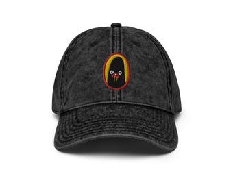STRANO APPASSIMENTO - cappello nero sbiadito ricamato