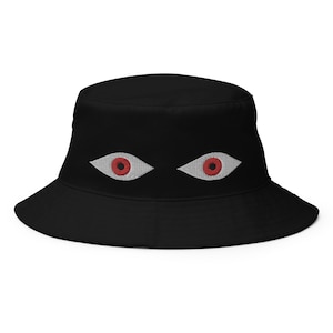 My Eyes Are Up There - embroidered black bucket hat