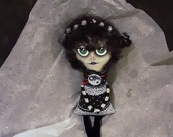 Goth Doll, Voodoo Doll, Monster Doll, Handmade OOAK Doll, Ugly Doll, Dark Rag Doll, Dead Girl