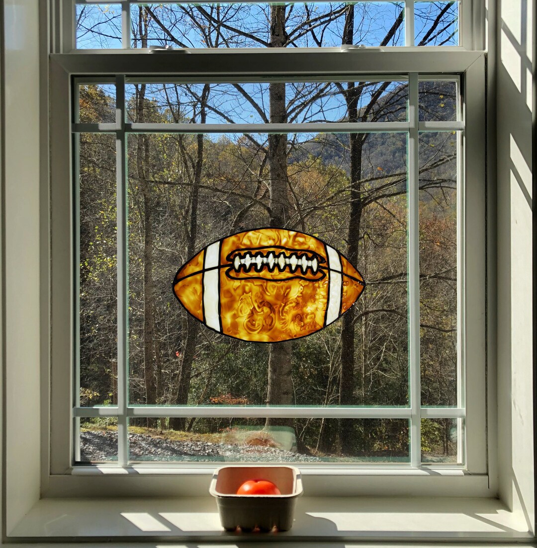 Football WINDOW CLING Decal Sticker Stained Glass Look Etsy