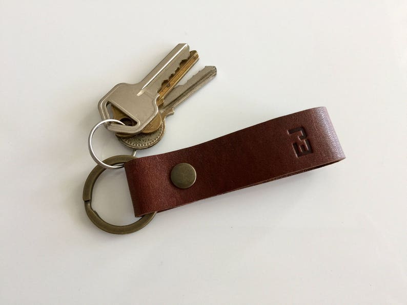 Personalised Keyring 05 / Initial Leather Key Fob / Personalised Leather Keyring image 1