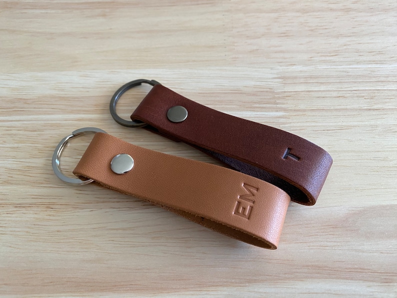 Personalised Keyring 05 / Initial Leather Key Fob / Personalised Leather Keyring image 2