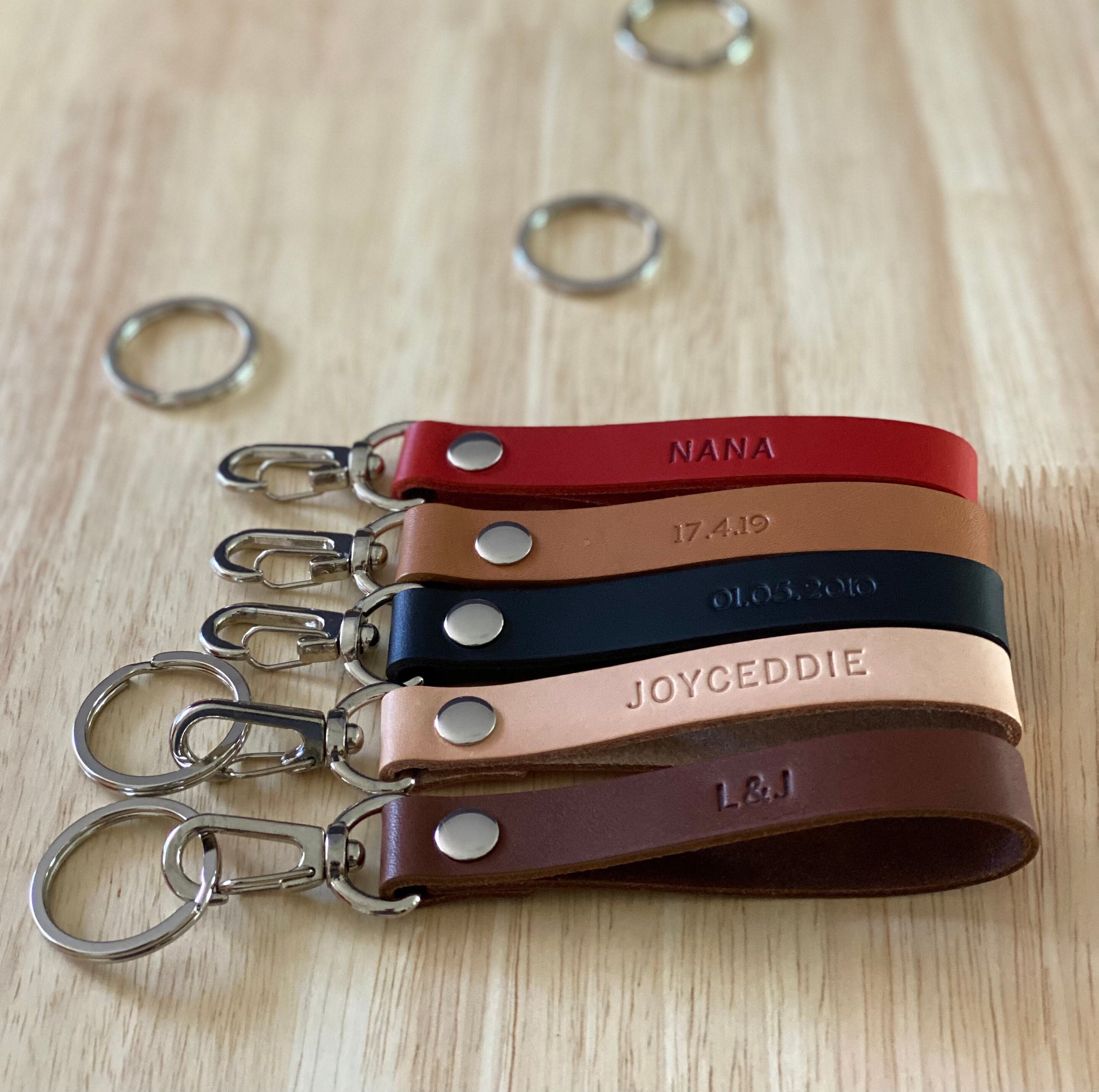 Personalised Leather Keychain 07 Leather Keyring 3rd