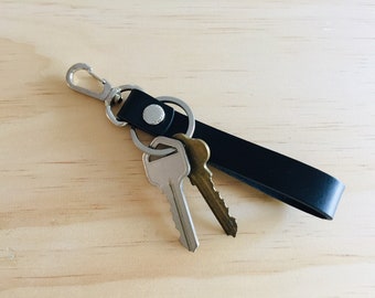 Personalised Leather Keychain 10 / Custom Stamped Leather Keyring