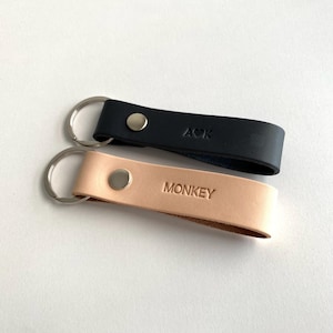 Personalised Leather Keyring 02, Custom Name Keychain,  Anniversary Gift, Gift For Him
