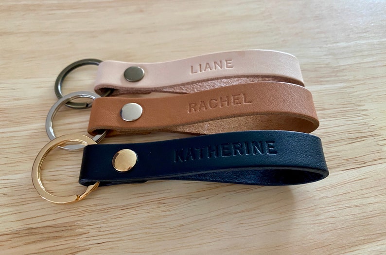 Personalised Leather Keyring 01 / Personalised Keyring/ Leather Keyring/ 3rd Anniversary gift image 2