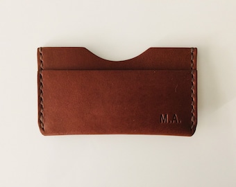 Personalised Card Wallet / Free Personalisation / Hand-stitched Leather Card Wallet