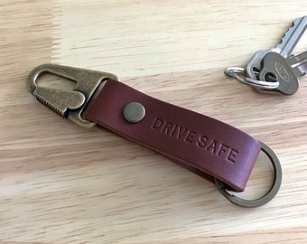 Personalised Leather Keychain 06 / Leather Key Fob / Gift for him