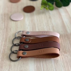 Personalised Leather Keyring 01 / Personalised Keyring/ Leather Keyring/ 3rd Anniversary gift image 1