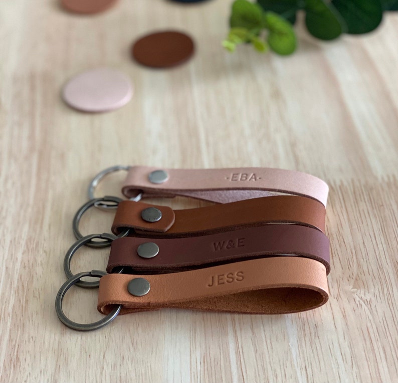 Personalised Leather Keyring 01 / Personalised Keyring/ Leather Keyring/ 3rd Anniversary gift image 1