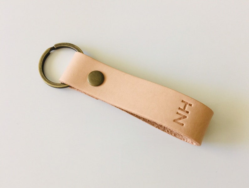 Personalised Keyring 05 / Initial Leather Key Fob / Personalised Leather Keyring image 3