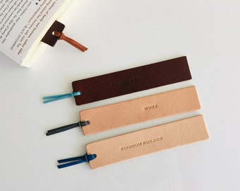 Personalised Bookmark 01 / Leather Bookmark / Named Bookmark / 3rd Anniversary gift