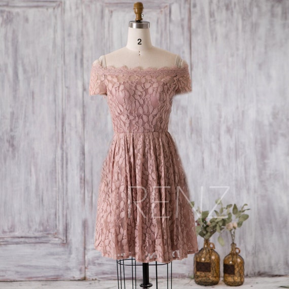 dusty rose lace dress