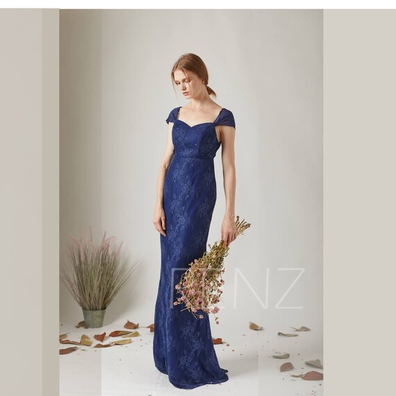 royal blue lace wedding dress