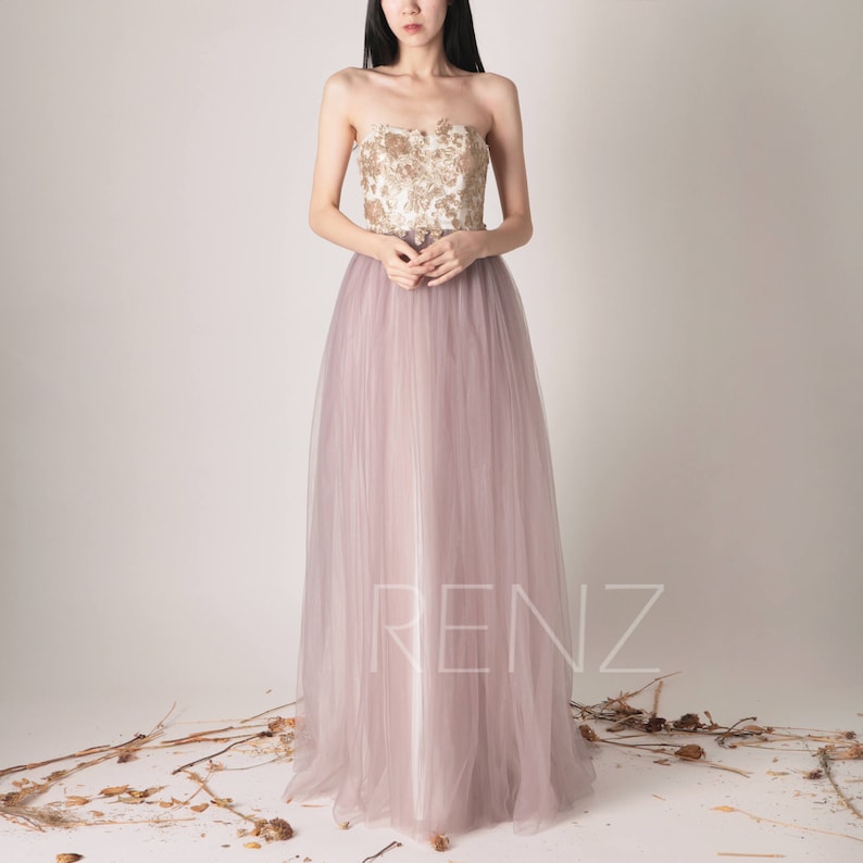 Strapless Maxi Bridesmaid Dress