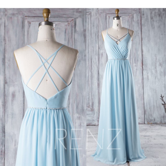 light blue chiffon dress