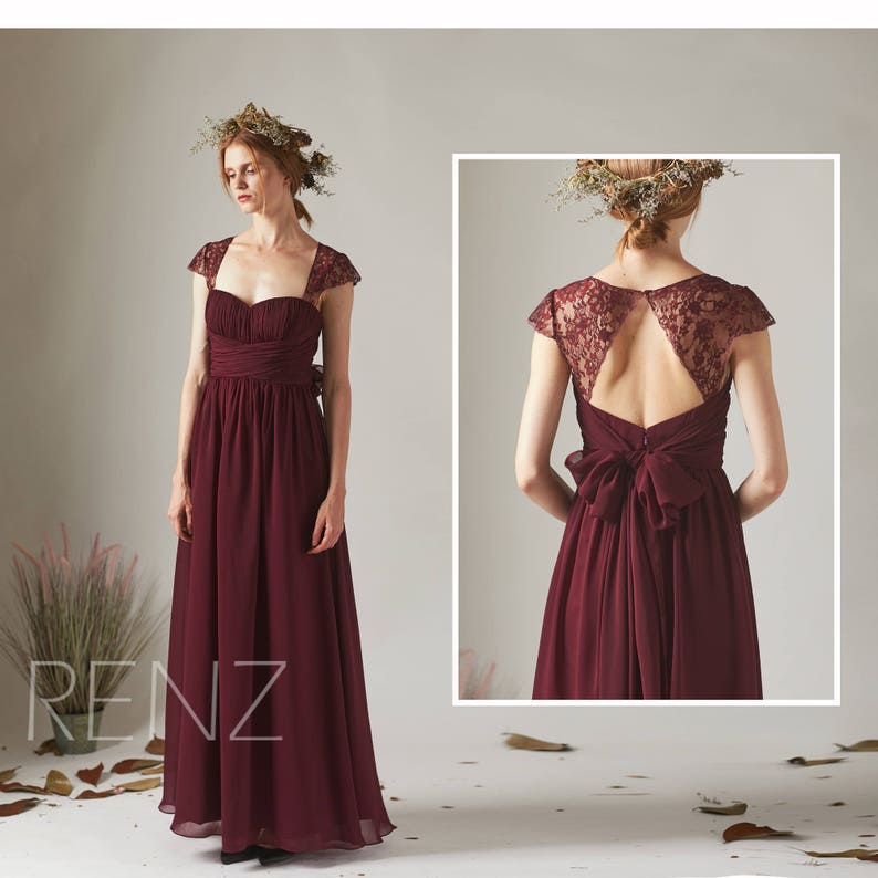 burgundy chiffon