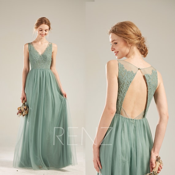dusty green bridesmaid dresses