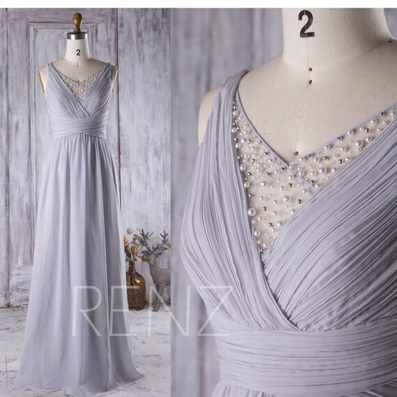 light gray chiffon dress