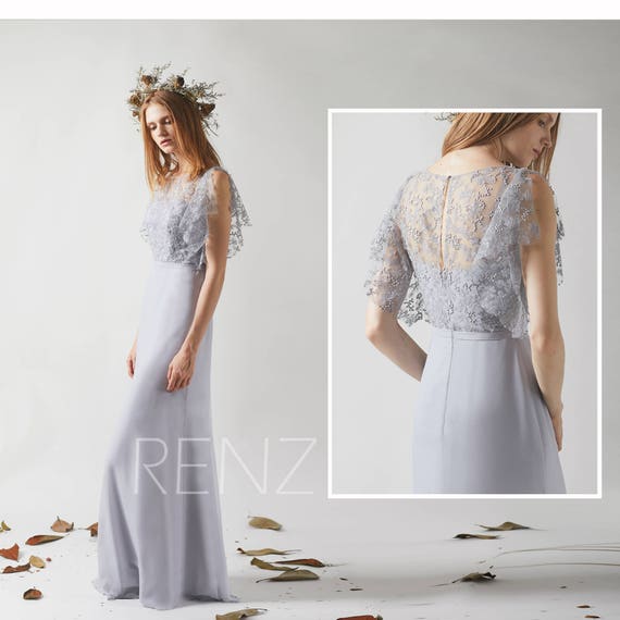 light gray chiffon dress