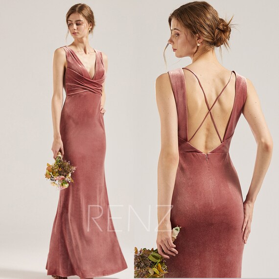 velvet dusty rose dress