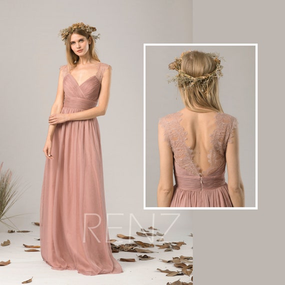 dusty rose floor length bridesmaid dresses