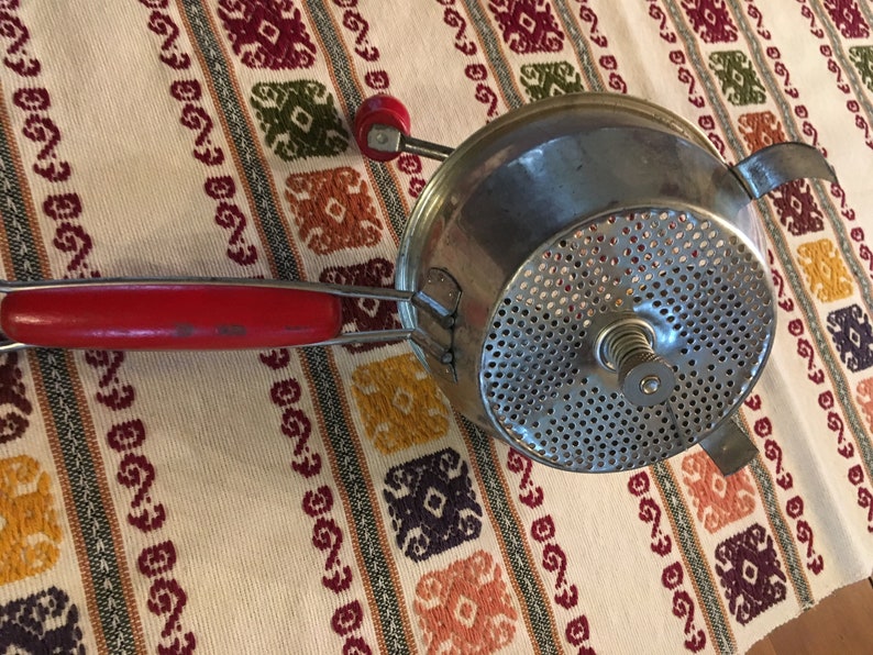 Vintage Red Handled FoleyFood Mill MasherRicer