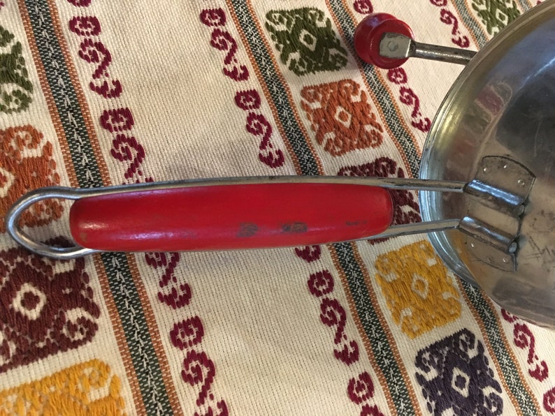 Vintage Red Handled FoleyFood Mill MasherRicer