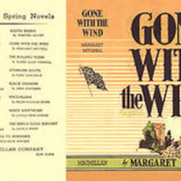 Mitchell-Gone With The Wind facsimile dust jacket for first edition book