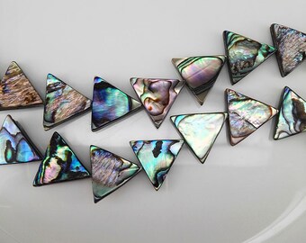 26 pcs 17x5mm Abalone Shell Triangle Beads Paua Shell Beads