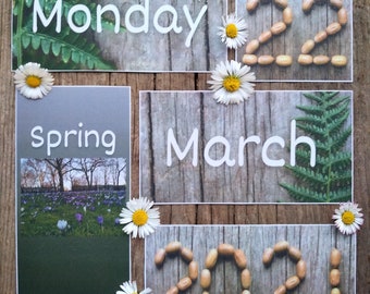 Nature calendar set includes editable calendar