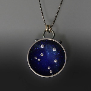 Constellation Libra Collar - Plata esterlina Libra Star Map Collar, Zodiac Horoscope Collar por Jackie Taylor Designs