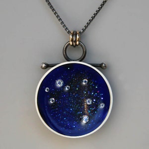 Collar Destróculo Sagitario -Mapa de Estrella de Plata esterlina Diciembre, Collar del Zodíaco del Horóscopo por Jackie Taylor Designs
