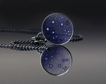 Libra Constellation Necklace, Libra Plique a Jour Pendant, Libra Star Necklace by Jackie Taylor Designs