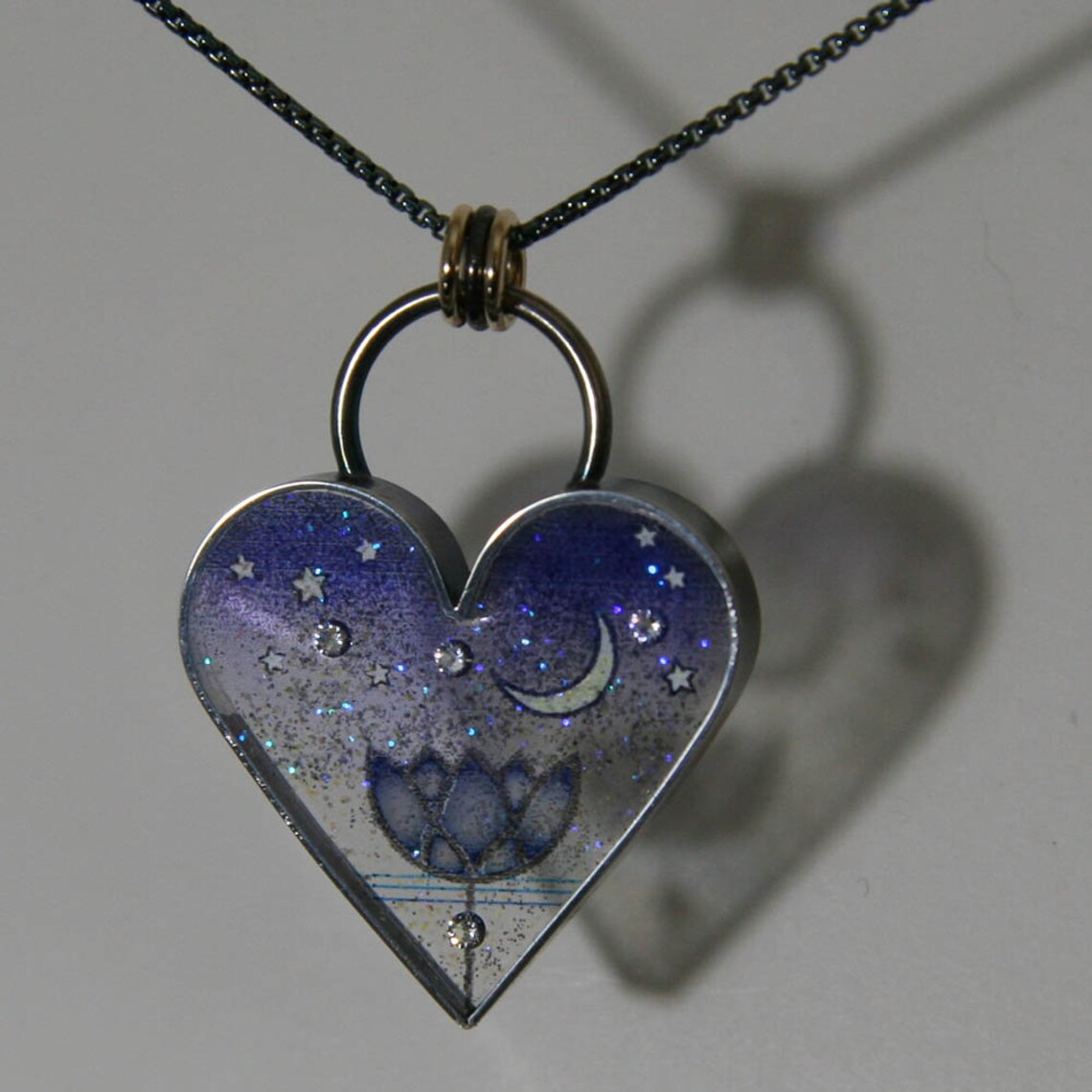 Lotus Heart Necklace Lotus Moon & Star Necklace Hearts of | Etsy